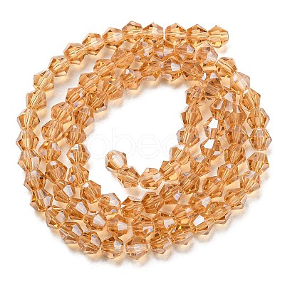 Transparent Electroplate Glass Beads Strands GLAA-F029-3mm-C18-1