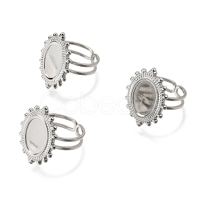 Tarnish Resistant 304 Stainless Steel Cuff Ring Findings X-PW-WG41752-02-1