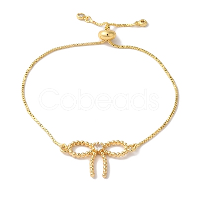 Brass Micro Pave Cubic Zirconia Silder Bracelets for Women BJEW-C070-01A-G-1