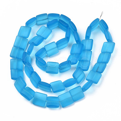 Transparent Frosted Glass Beads Strands FGLA-S001-01-1