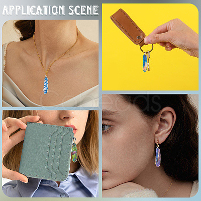 32Pcs 8 Colors Alloy Enamel Pendants FIND-GF0008-98-1