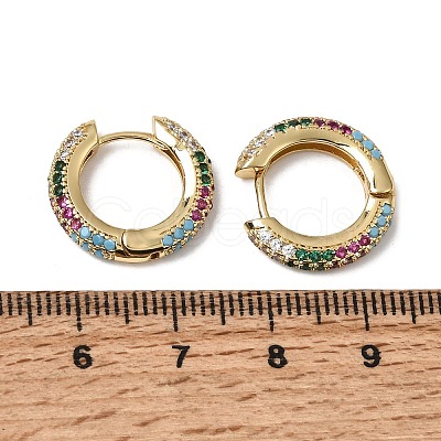 Brass Micro Pave Cubic Zirconia Hoop Earrings KK-CBA8324-24G-03-1