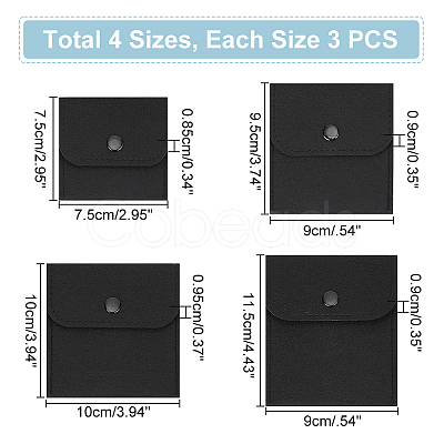 12Pcs 4 Style Felt Jewelry Storage Bags ABAG-PH0001-35-1