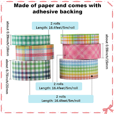 1 Bag 6 Rolls DIY Scrapbook Decorative Paper Tapes DIY-SP0005-15A-1
