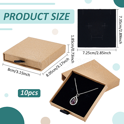 Cardboard Jewelry Set Storage Drawer Boxes CON-WH0112-007A-1