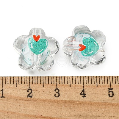 Transparent Printed Acrylic Beads OACR-H124-07-1