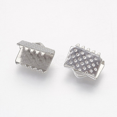Tarnish Resistant 304 Stainless Steel Ribbon Crimp Ends STAS-G187-24P-8.5mm-1