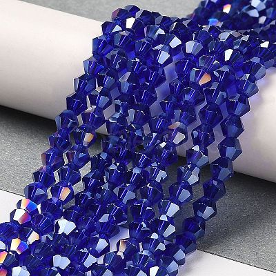 Transparent Electroplate Glass Beads Strands GLAA-F029-2mm-A06-1