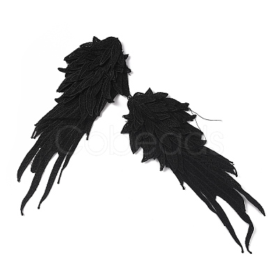 Angel Wing Polyester Embroidery Lace Appliques DIY-WH0034-42A-1