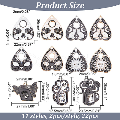 22Pcs 11 Styles Alloy Enamel Pendants FIND-AR0004-03-1