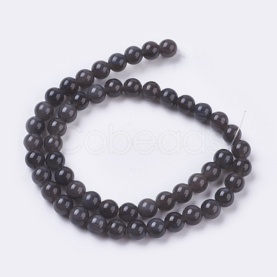 Natural Ice Obsidian Bead Strands G-E468-D01-6mm-1