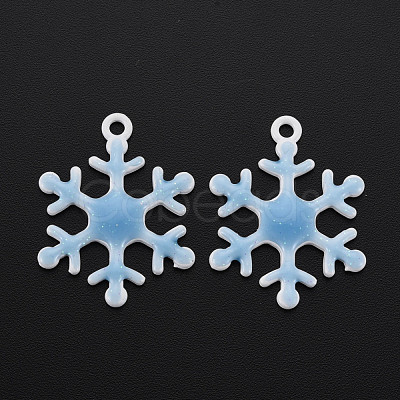 Spray Painted Alloy Enamel Pendants ENAM-N055-036B-NR-1