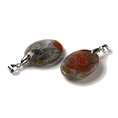 Natural African Bloodstone Pendants G-Z055-03P-01-1