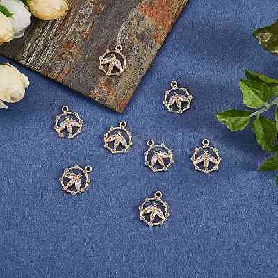 Brass Micro Pave Cubic Zirconia Pendants FIND-SZ0002-62-1