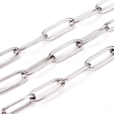 Tarnish Resistant 304 Stainless Steel Paperclip Chains CHS-L022-02B-1