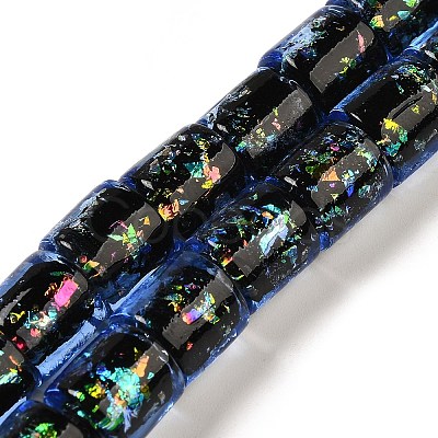 Handmade Dichroic Foil Glass Beads Strands DICH-U001-09F-1