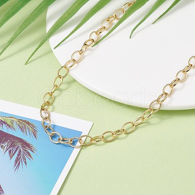Brass Cable Chain Necklace for Men Women NJEW-JN03735-1
