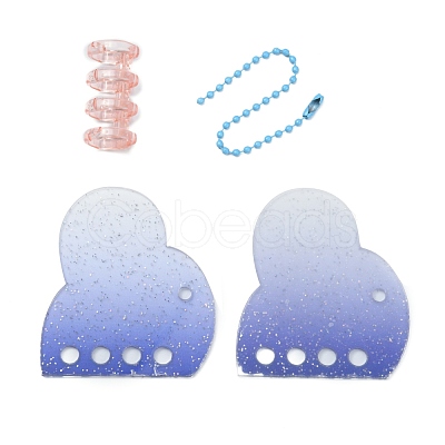 Glitter Plastic Mini Binders Keychain ZXFQ-WH0001-04A-1