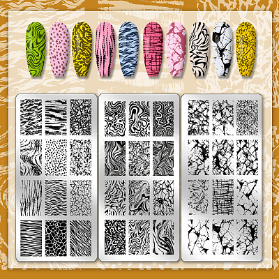 Stainless Steel DIY Nail Art Templates MRMJ-WH0092-083-1