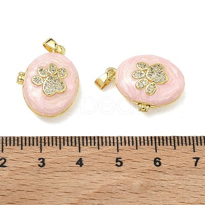 Brass Micro Pave Clear Cubic Zirconia Locket Pendants KK-A294-11G-01-1