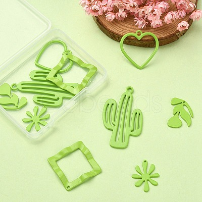 10Pcs 5 Styles Spray Painted Alloy Pendants FIND-YW0003-12-1