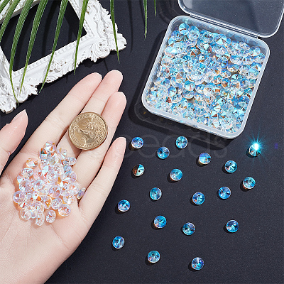 200Pcs Glass Charms RGLA-SP0001-03B-1