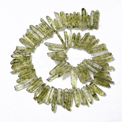 Natural Crackle Quartz Crystal Dyed Beads Strands G-I345-04A-1