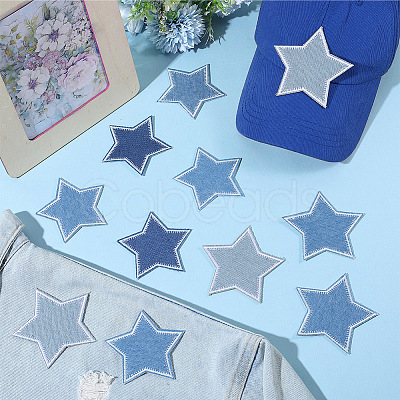 20Pcs 4 Styles Polyester Embroider Thread Iron on/Sew On Patches PATC-GF0001-74-1