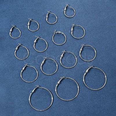 32Pcs 4 Styles Iron Huggie Hoop Earring Findings IFIN-FS0001-49B-1