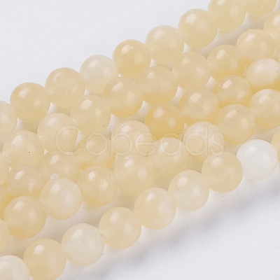 Natural Topaz Jade Beads Strands X-G-G515-6mm-03A-1