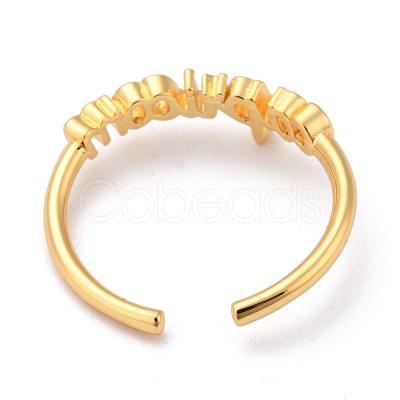 Constellation/Zodiac Sign Brass Cuff Rings RJEW-J074-05G-E-1