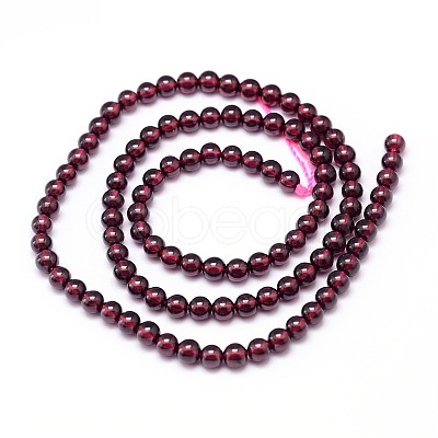 Mozambique Import Grade AA Garnet Round Beads Strands G-E300-AA-4mm-1