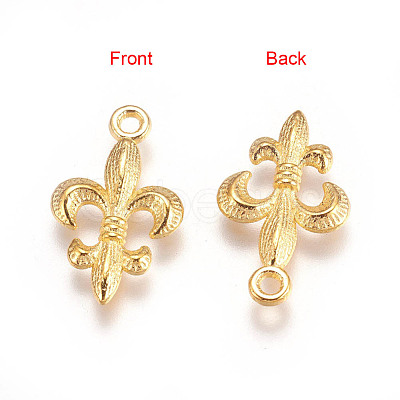 Tibetan Style Alloy Metal Fleur De Lis Pendants EA8747Y-G-1