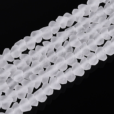 Frosted Transparent Glass Beads Strands GLAA-N016-4mm-11-1