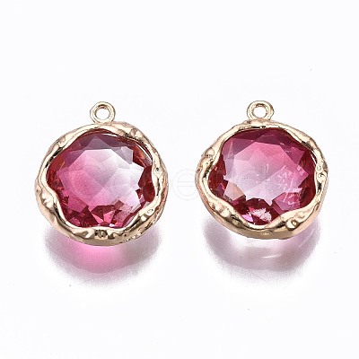 Two-Tone Faceted Glass Charms X-GLAA-S193-032E-1