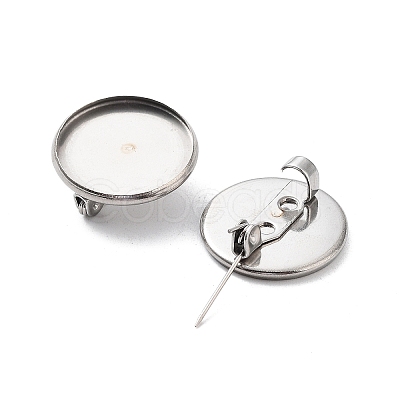 Non-Tarnish 304 Stainless Steel Brooch Base Settings FIND-D035-04C-P-1