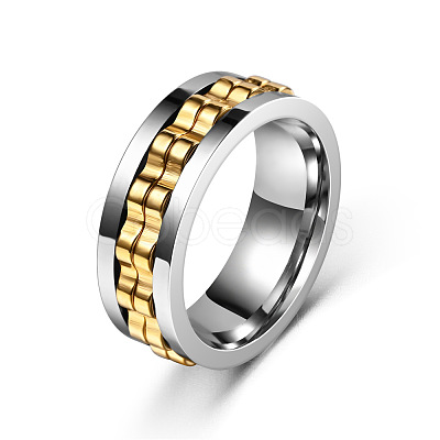 304 Stainless Steel Gear Rotatable Finger Rings FS-WGAD37A-19-1