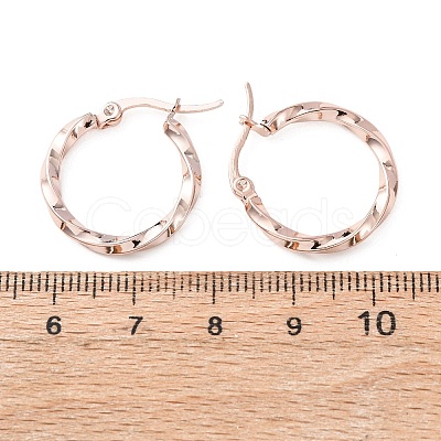 304 Stainless Steel Hoop Earrings STAS-TAC0001-11B-RG-1