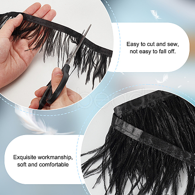 2 Yards Fashion Ostrich Feather Cloth Strand Costume Accessories FIND-GA0003-68B-1