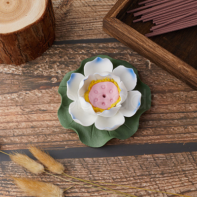 Porcelain Incense Burner Holder AJEW-WH0314-99A-03-1