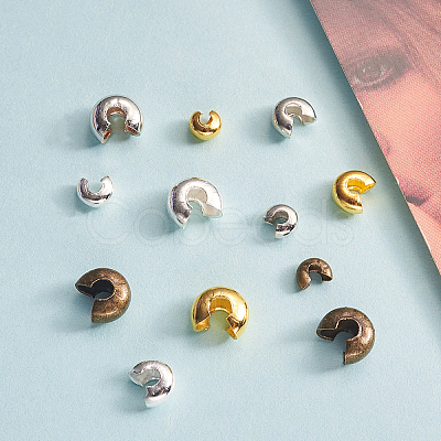 Brass Crimp Beads Covers KK-CJ0001-13-1