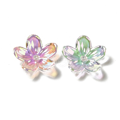 Transparent Acrylic Bead Caps OACR-H016-02-1