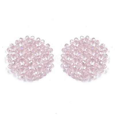 Plating Acrylic Woven Beads PACR-R247-01B-1