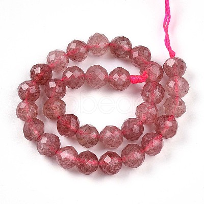 Natural Strawberry Quartz Beads Strands G-S345-6mm-21-1