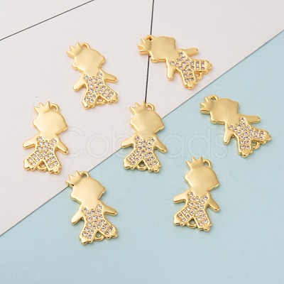 Brass Micro Pave Grade AAA Cubic Zirconia Links ZIRC-O022-18G-A-NR-1