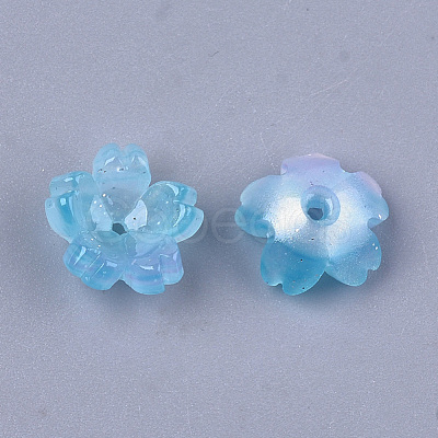 Cellulose Acetate(Resin) Bead Caps X-KK-S161-03F-1