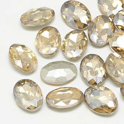 Pointed Back Glass Rhinestone Cabochons RGLA-T080-10x14mm-06-1