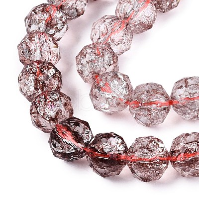Crackle Transparent Glass Beads Strands GLAA-N063-10mm-15-1