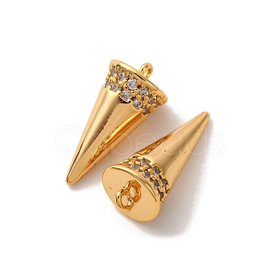 Brass Micro Pave Cubic Zirconia Pendants KK-K382-56G-1