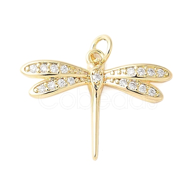 Brass Micro Pave Cubic Zirconia Pendants X-KK-D357-07C-G-1